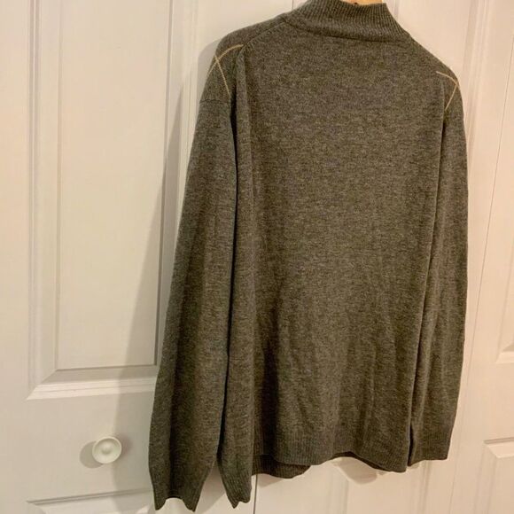 Jos. A. Bank Men’s Grey Argyle Lambs’ Wool Blend Mock Neck Sweater XL - Picture 7 of 9